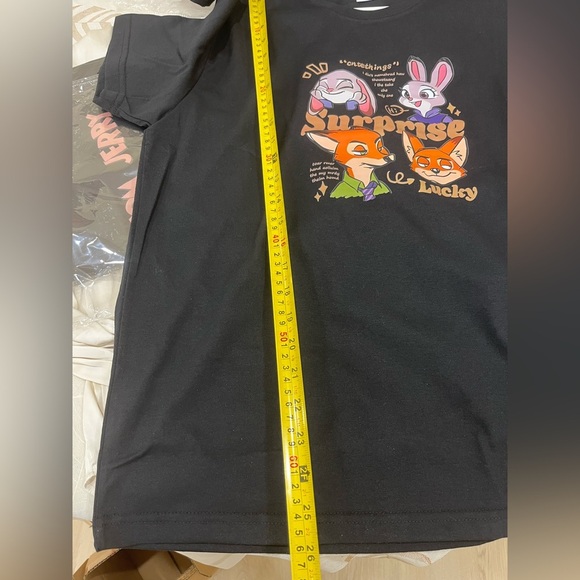 Black Graphic T-Shirt with Colorful Print - Picture 2 of 3